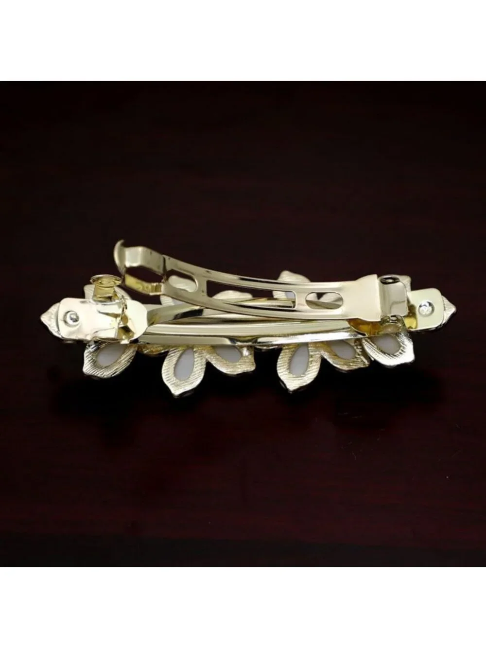 Vintage Floral Hair Clips Set, 3 Pcs Rhinestone Barrettes for Weddings & Spring